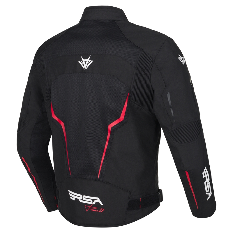 Chaqueta de moto RSA Bolt negro-blanco-rojo