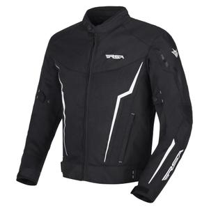 Chaqueta de moto blanca y negra RSA Bolt