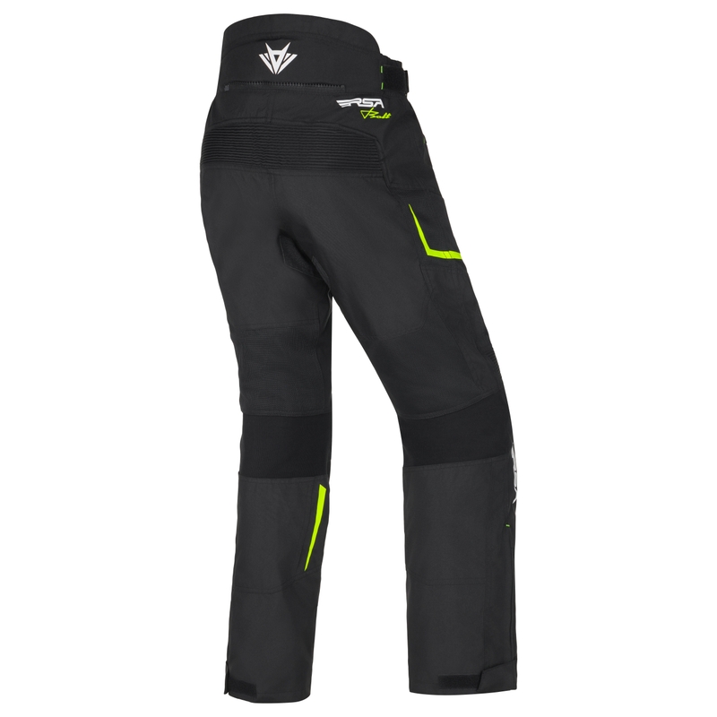 Pantalón de moto para mujer RSA Bolt Black-White-Fluo Yellow