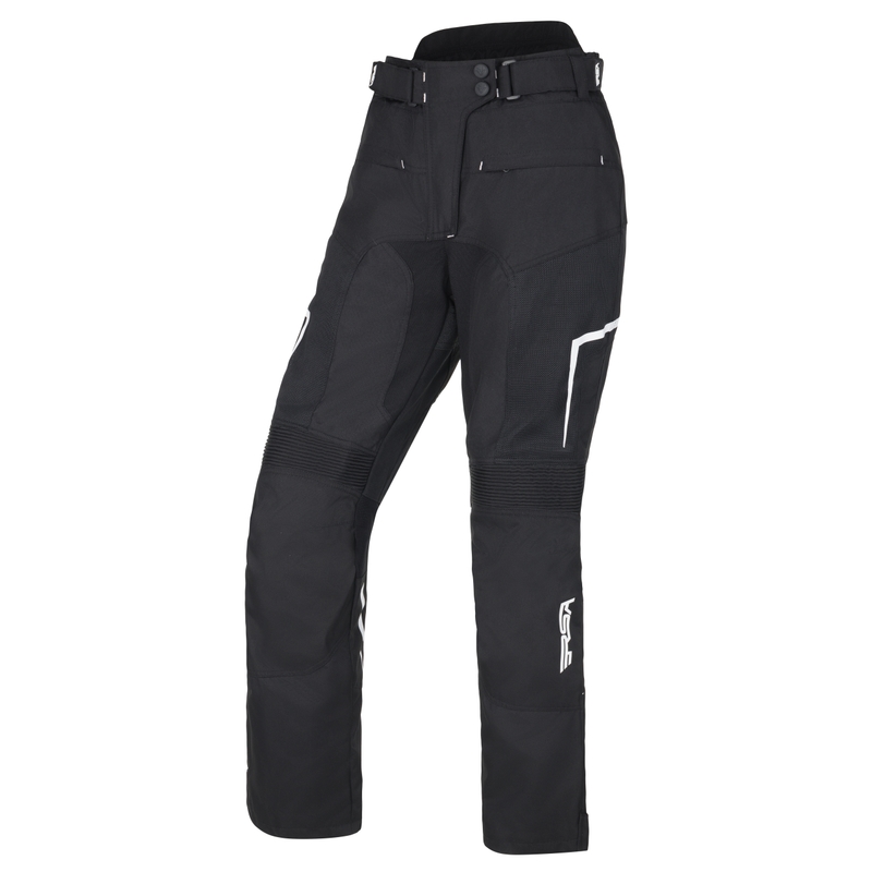 Pantalón de moto para mujer RSA Bolt Black and White