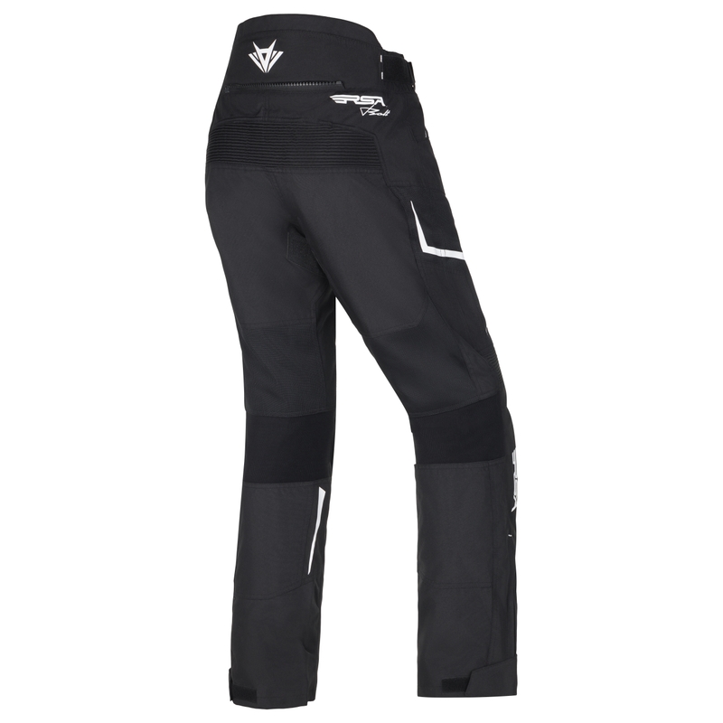 Pantalón de moto para mujer RSA Bolt Black and White