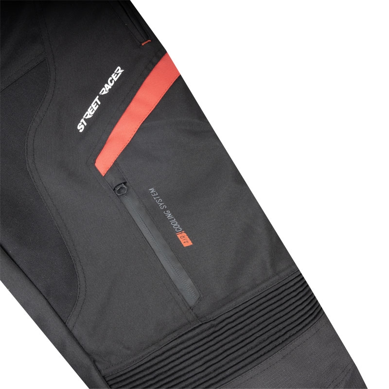 Pantalón de moto Street Racer Vix Negro y Rojo