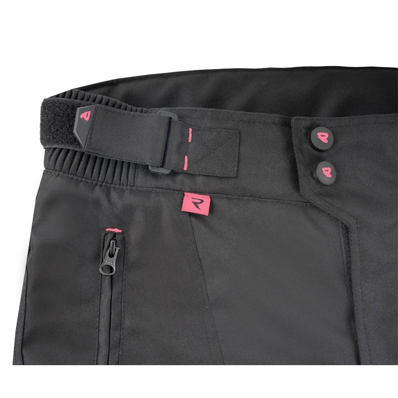 Pantalón de moto Street Racer Vix negro y rosa para mujer