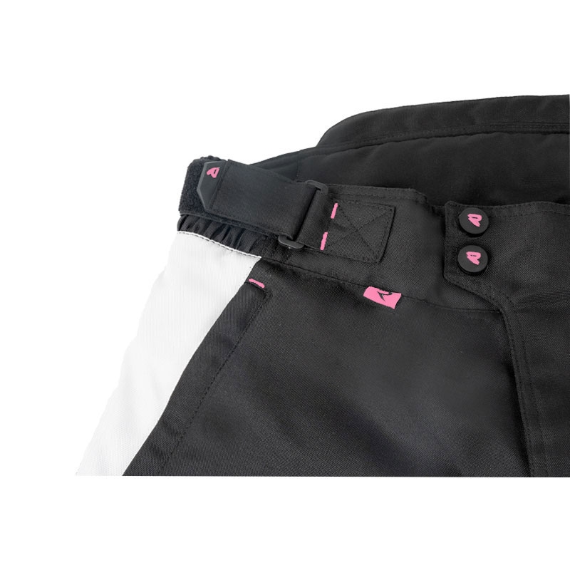 Pantalón de moto Street Racer Hilax Negro-Gris-Rosa para mujer