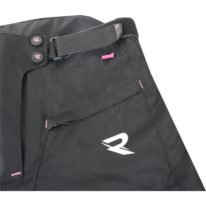 Pantalón de moto Street Racer Betty II negro y rosa para mujer