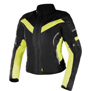 Chaqueta de moto Street Racer Betty II Air Black-Fluo Yellow para mujer