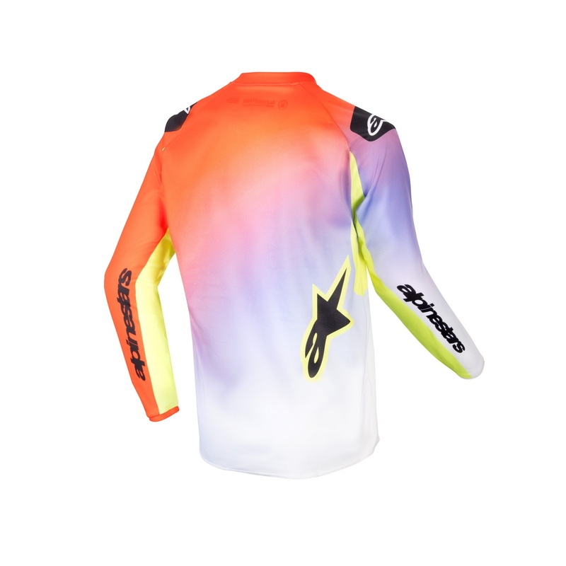 Maillot motocross niño Alpinestars Racer Lucent 2024 blanco-negro-amarillo fluo