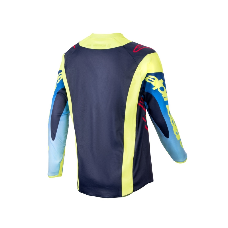 Maillot motocross niño Alpinestars Racer Hoen 2024 fluo amarillo-azul-rojo