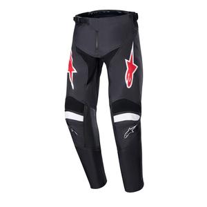 Pantalones de motocross para niños Alpinestars Racer Lucent en negro, blanco y rojo