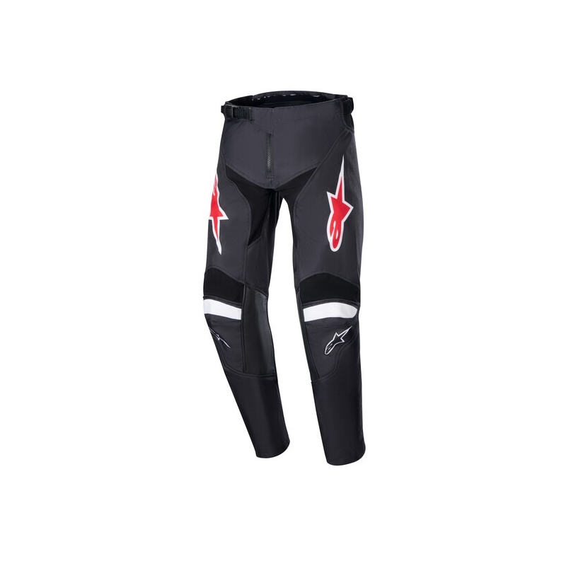 Pantalones de motocross para niños Alpinestars Racer Lucent en negro, blanco y rojo