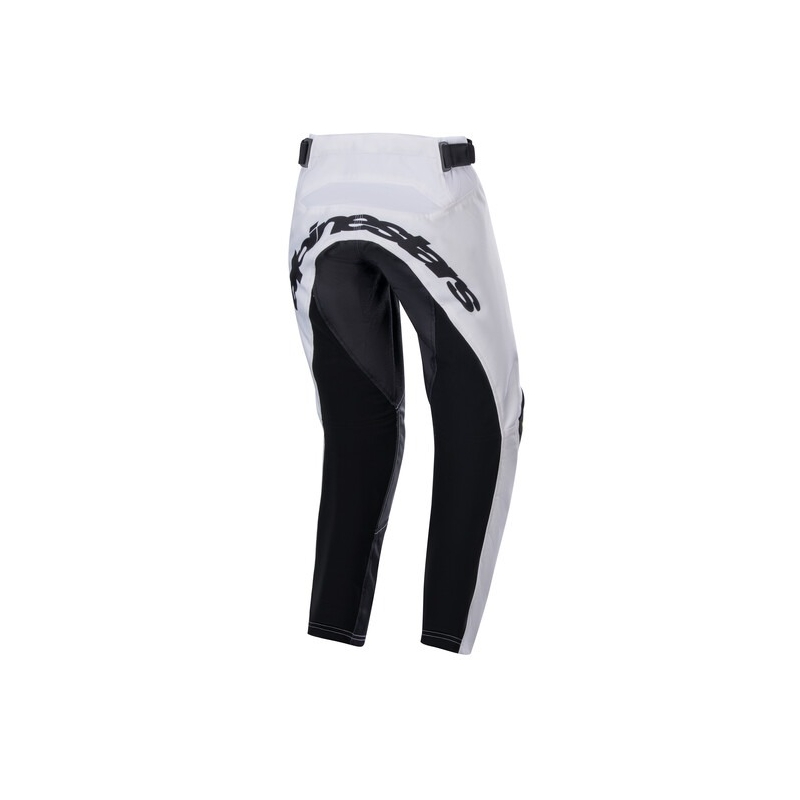 Pantalones de motocross para niños Alpinestars Racer Lucent en blanco, negro y amarillo fluorescente