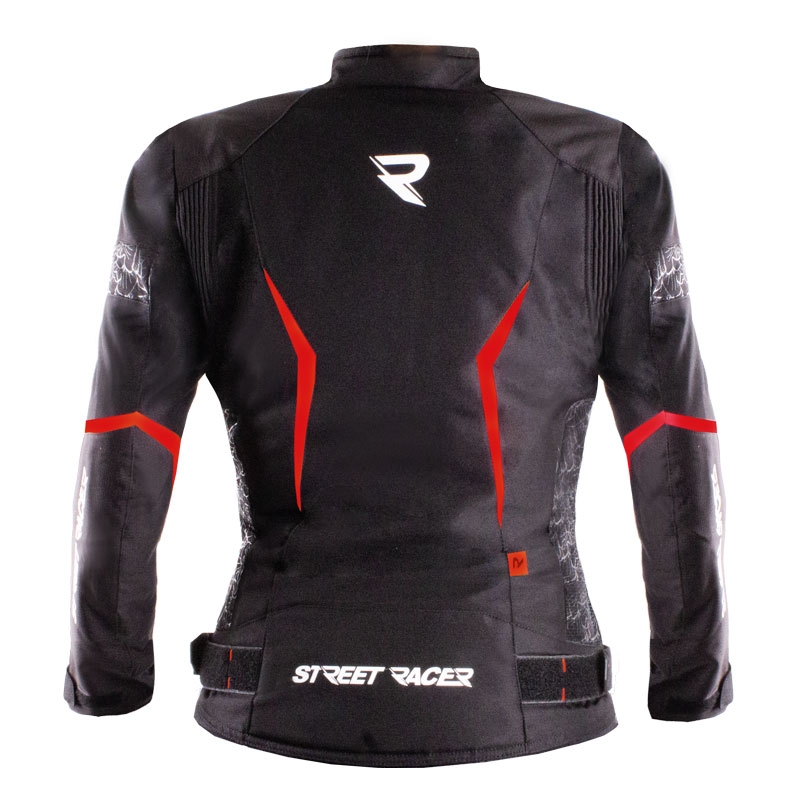 Chaqueta de moto para mujer Street Racer Rose Air Negra y Roja