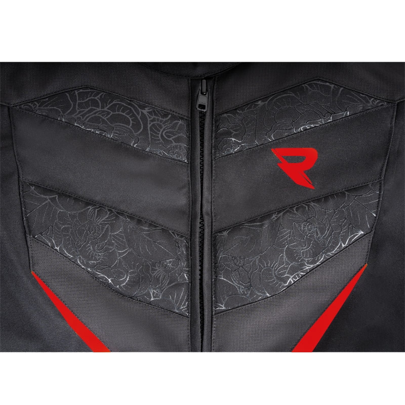 Chaqueta de moto para mujer Street Racer Rose Air Negra y Roja