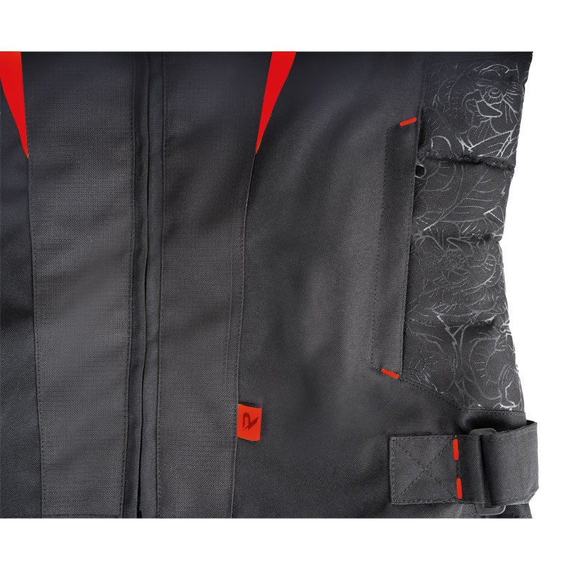 Chaqueta de moto para mujer Street Racer Rose Air Negra y Roja