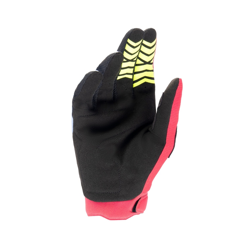 Guantes de motocross Alpinestars Full Bore 2024 para niños azul claro-rojo-amarillo fluorescente-negro