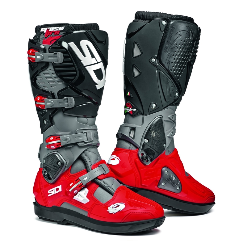 Botas de moto SIDI CROSSFIRE 3 SRS gris-rojo-negro
