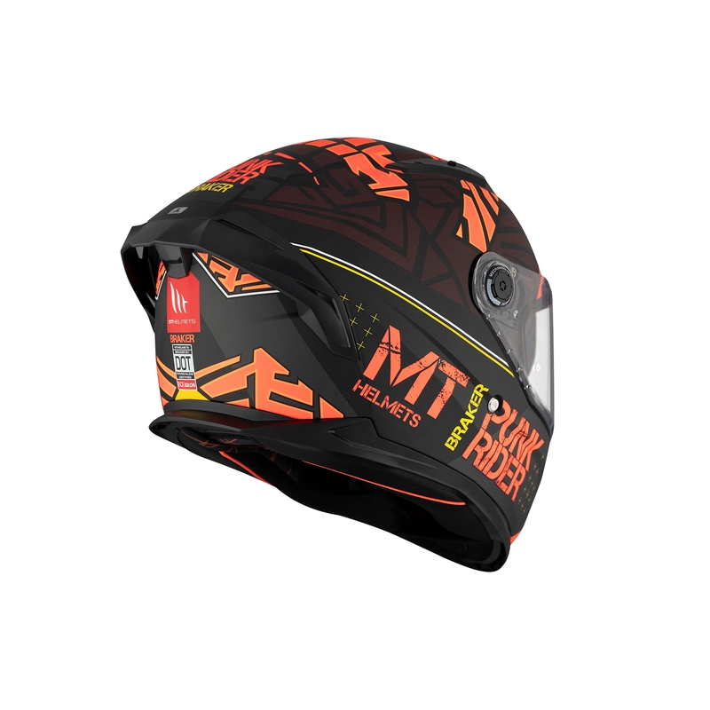 MT BRAKER SV PUNK RIDER B5 casco integral de moto rojo-negro