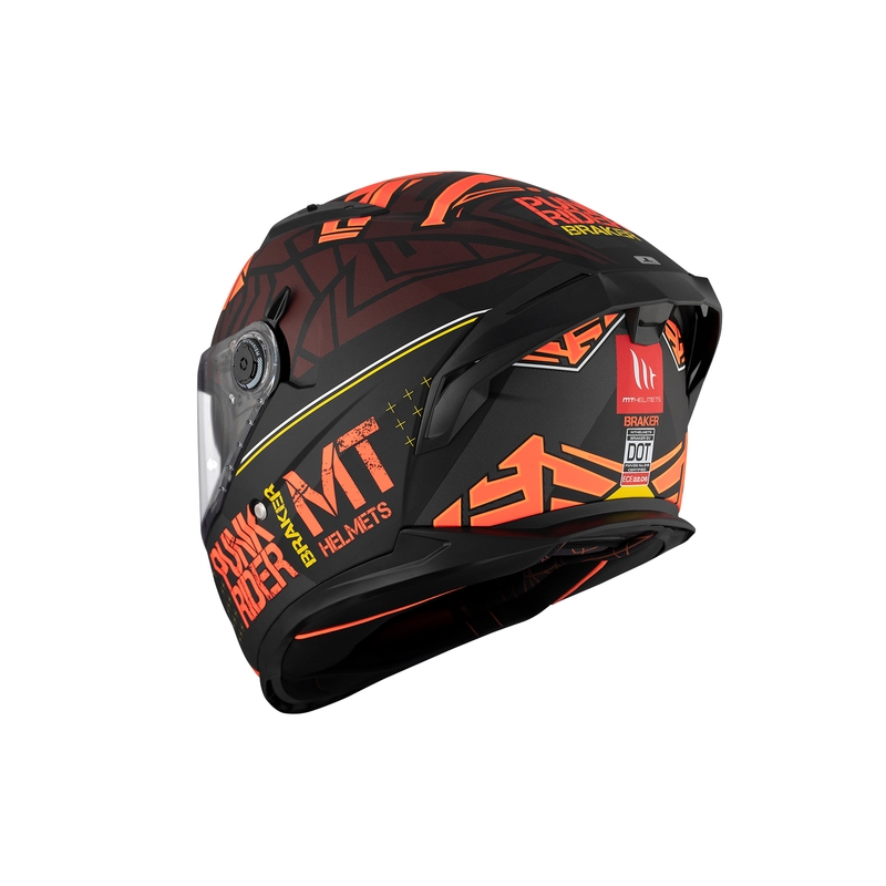 MT BRAKER SV PUNK RIDER B5 casco integral de moto rojo-negro
