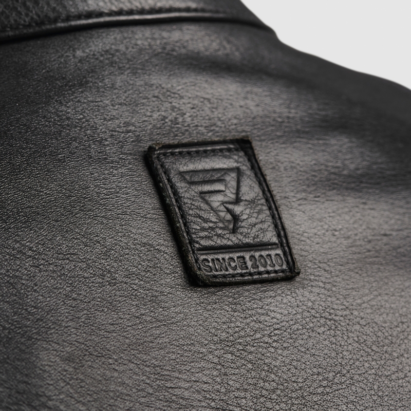 Chaqueta de cuero para moto Rebelhorn Hunter II negra