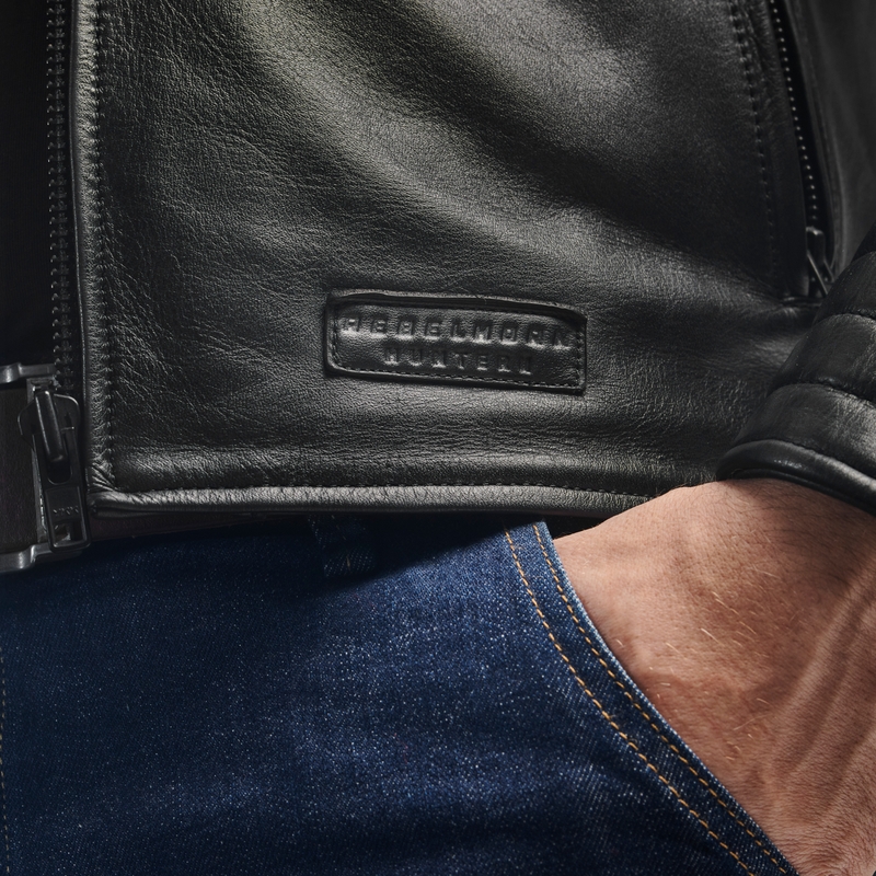 Chaqueta de cuero para moto Rebelhorn Hunter II negra