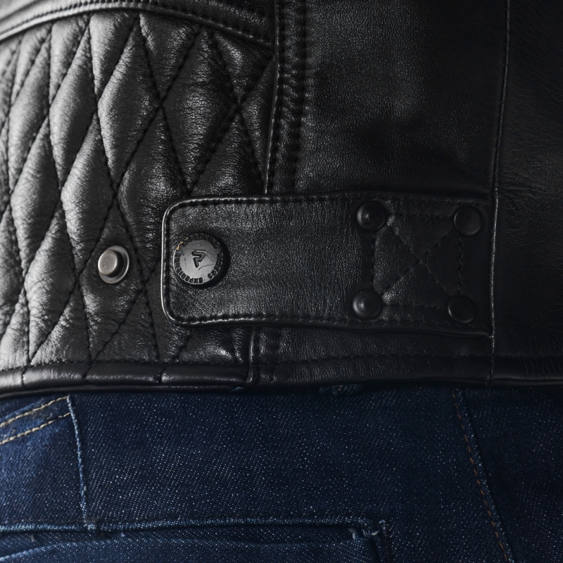 Chaqueta de cuero para moto Rebelhorn Hunter II negra