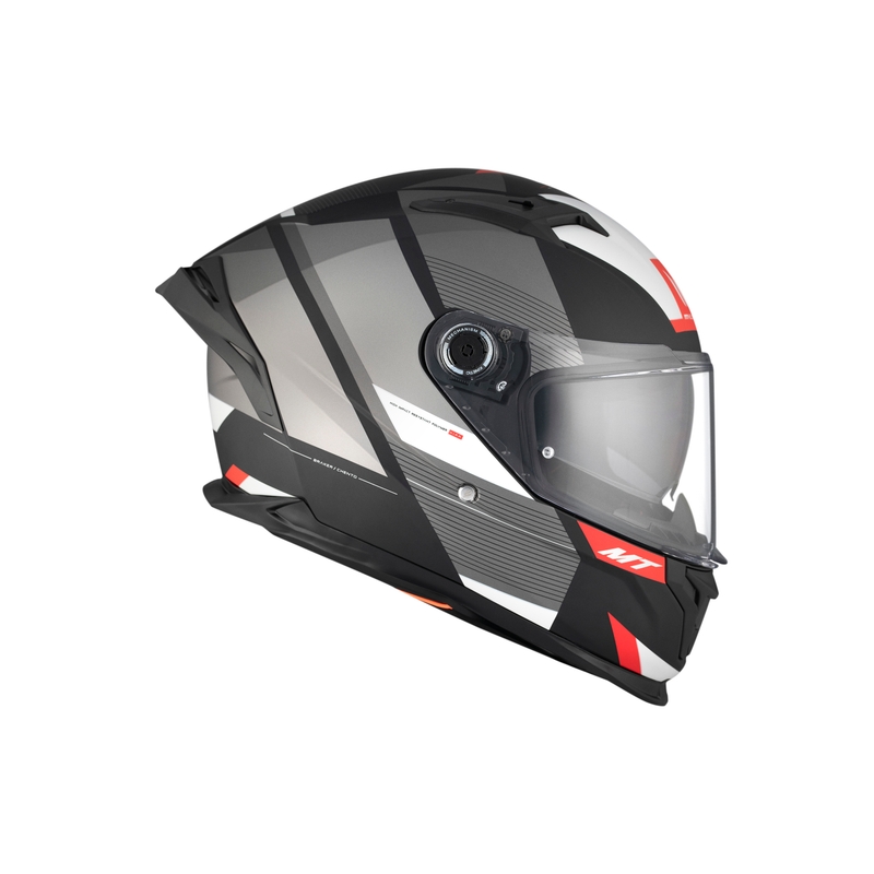 MT BRAKER CHENTO B0 casco integral de moto negro-gris-blanco