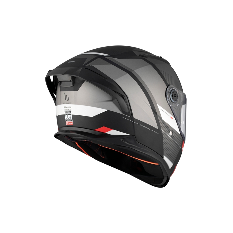 MT BRAKER CHENTO B0 casco integral de moto negro-gris-blanco