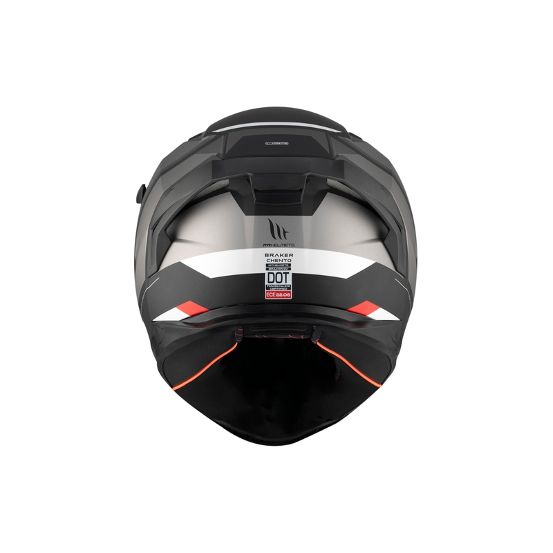 MT BRAKER CHENTO B0 casco integral de moto negro-gris-blanco
