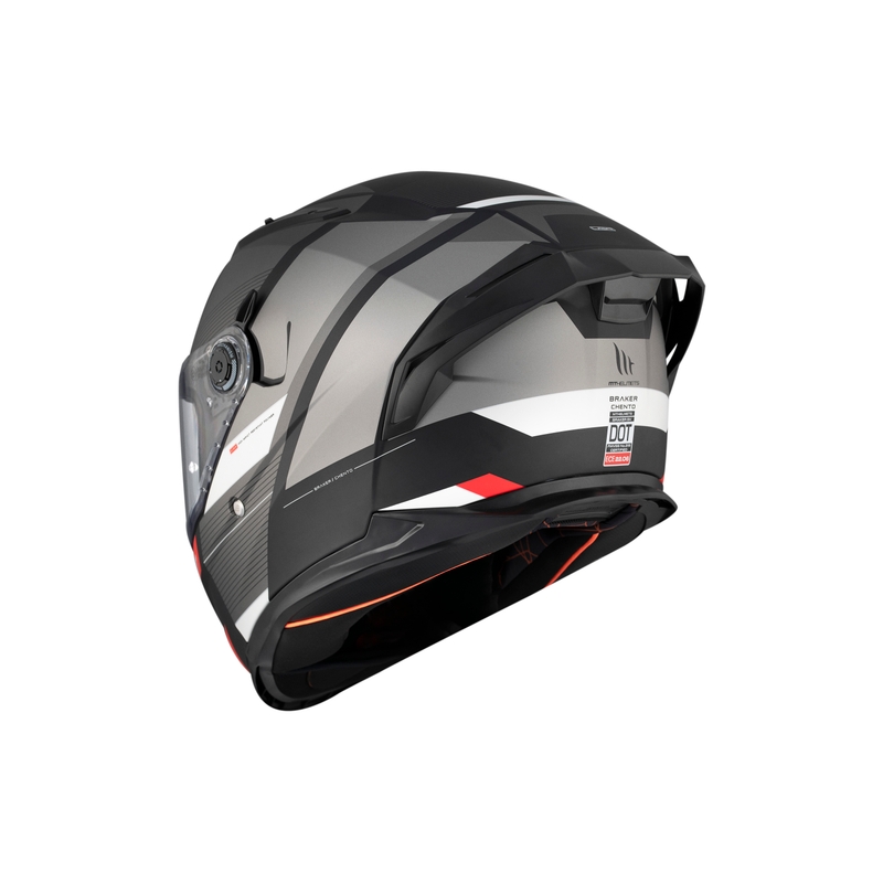 MT BRAKER CHENTO B0 casco integral de moto negro-gris-blanco
