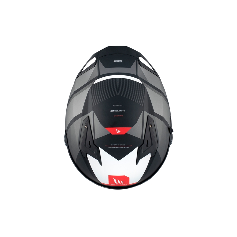 MT BRAKER CHENTO B0 casco integral de moto negro-gris-blanco