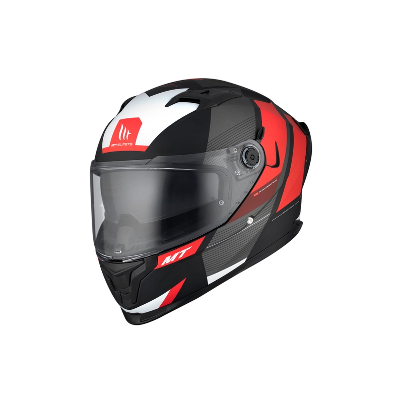 Casco integral de moto MT BRAKER CHENTO B5 gris-rojo-blanco