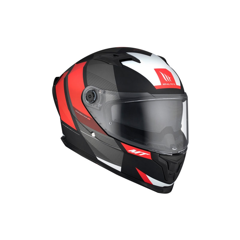 Casco integral de moto MT BRAKER CHENTO B5 gris-rojo-blanco