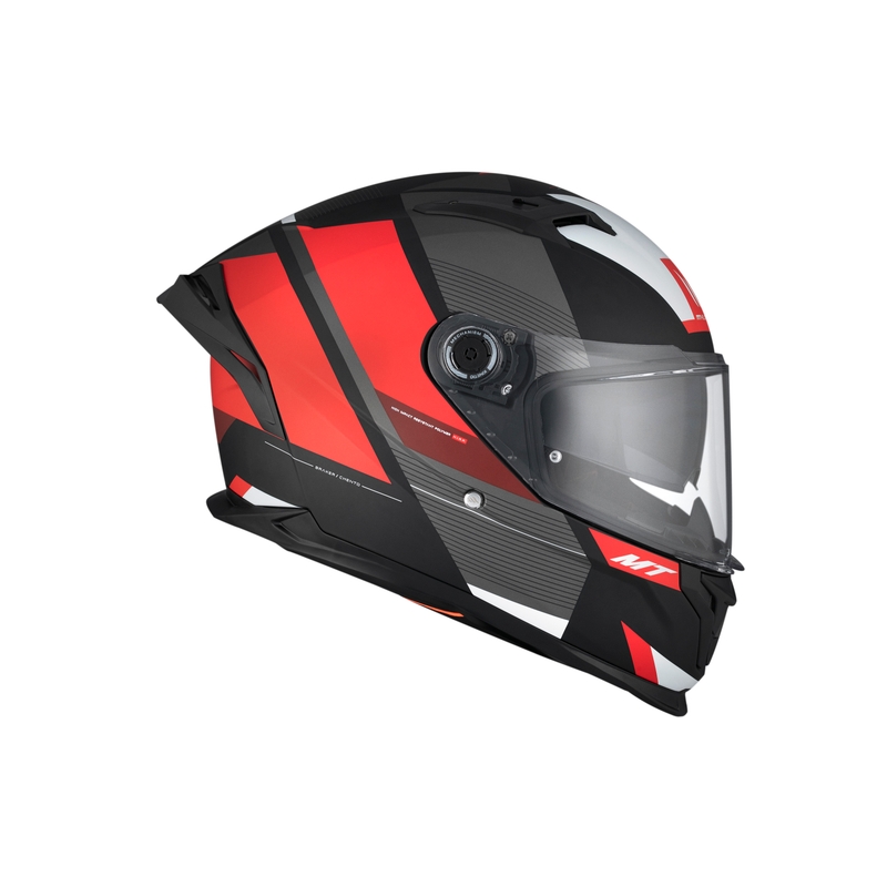 Casco integral de moto MT BRAKER CHENTO B5 gris-rojo-blanco