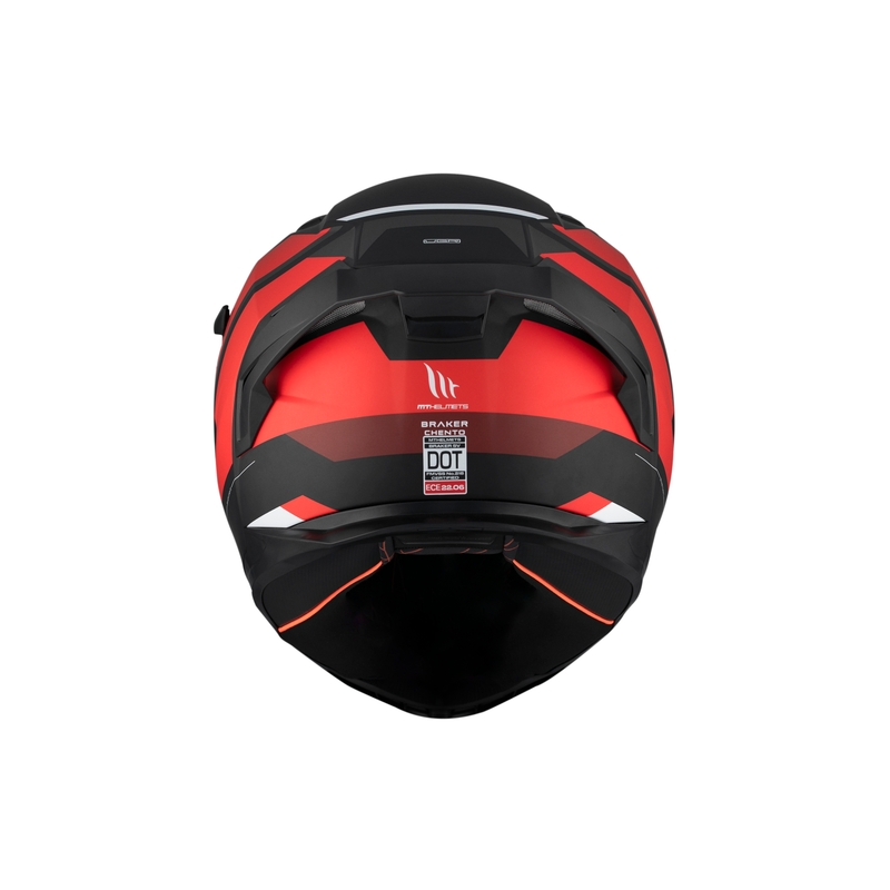 Casco integral de moto MT BRAKER CHENTO B5 gris-rojo-blanco