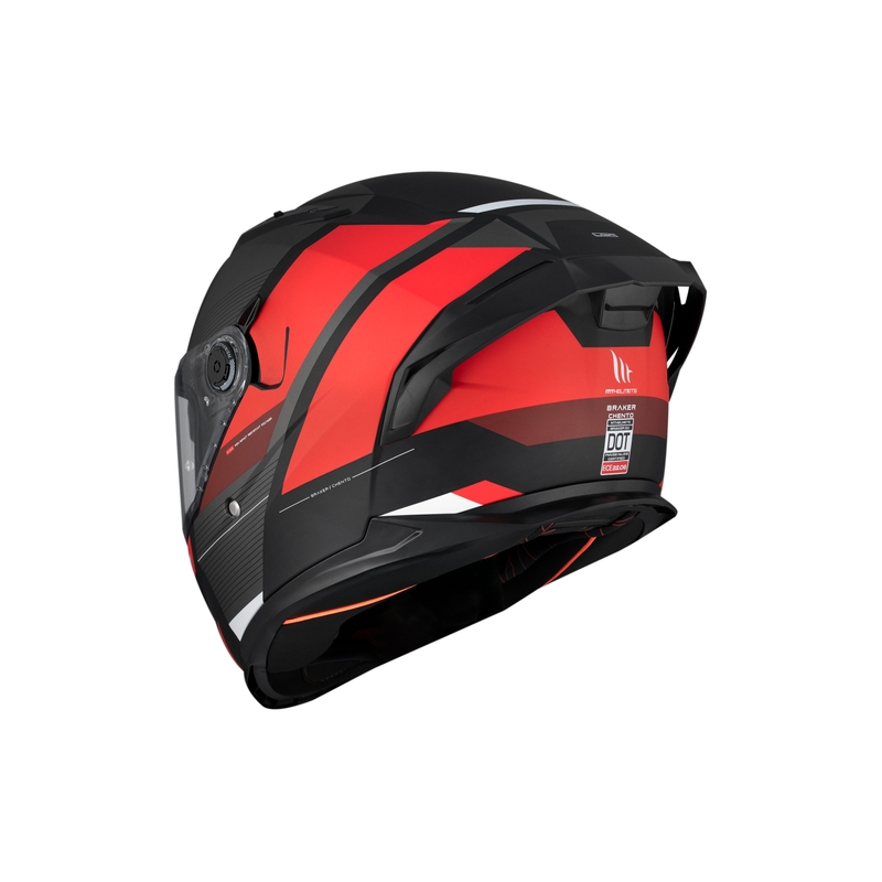 Casco integral de moto MT BRAKER CHENTO B5 gris-rojo-blanco