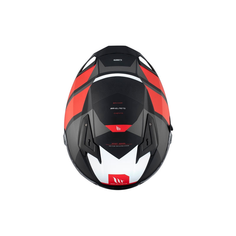 Casco integral de moto MT BRAKER CHENTO B5 gris-rojo-blanco