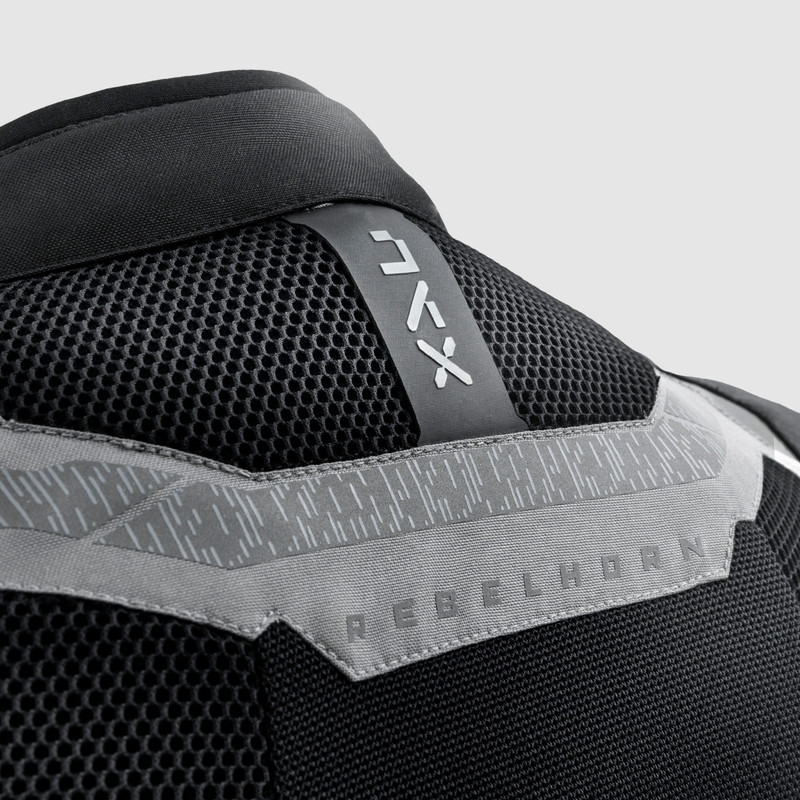 Chaqueta de moto negra y gris Rebelhorn Jax