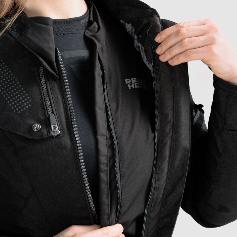 Chaqueta de moto para mujer Rebelhorn Hiker IV negra