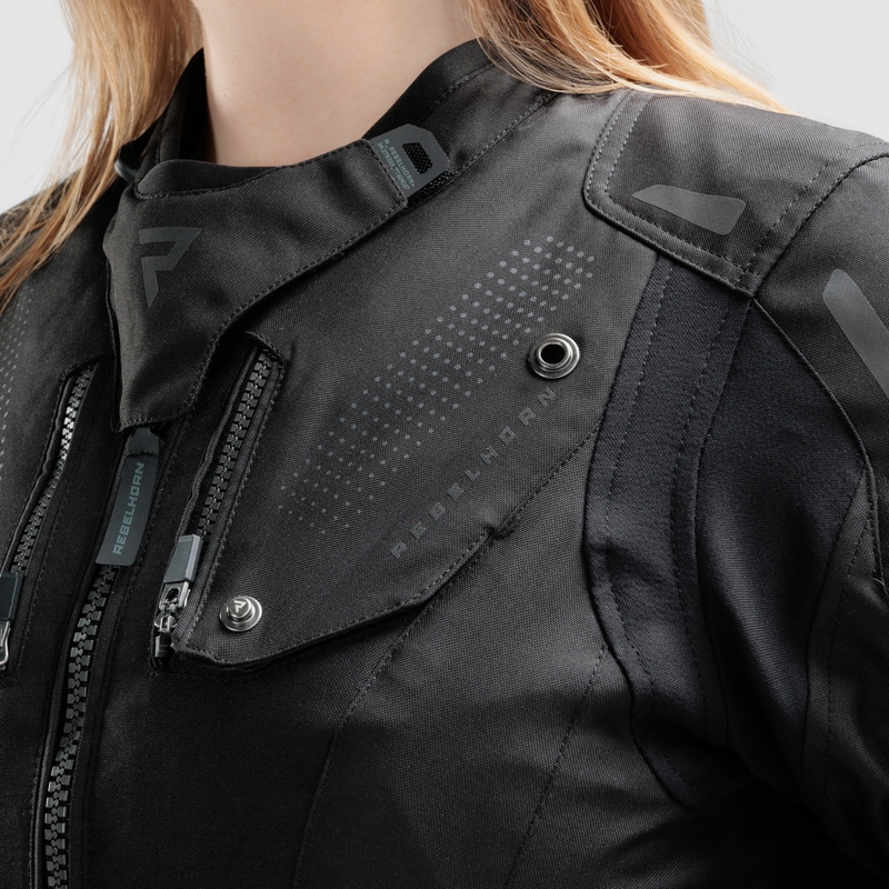 Chaqueta de moto para mujer Rebelhorn Hiker IV negra
