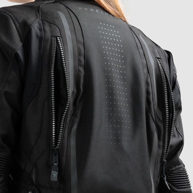 Chaqueta de moto para mujer Rebelhorn Hiker IV negra