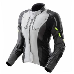 Chaqueta de moto para mujer Rebelhorn Hiker IV negro-gris-amarillo fluo
