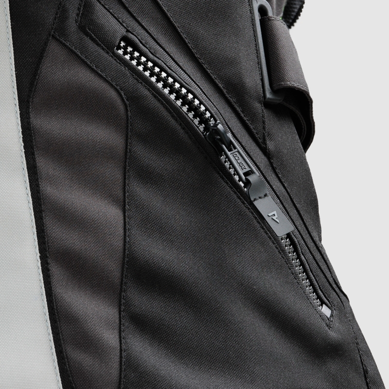 Chaqueta de moto para mujer Rebelhorn Hiker IV, color negro, gris y amarillo flúor.