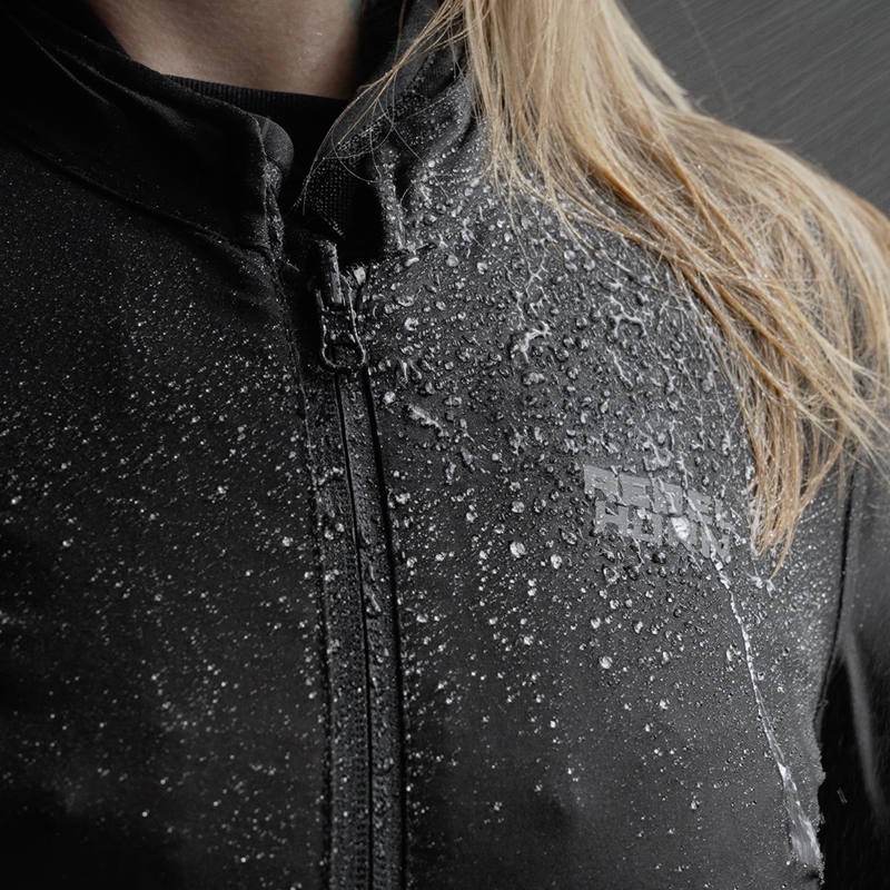 Chaqueta de moto para mujer Rebelhorn Hiker IV, color negro, gris y amarillo flúor.