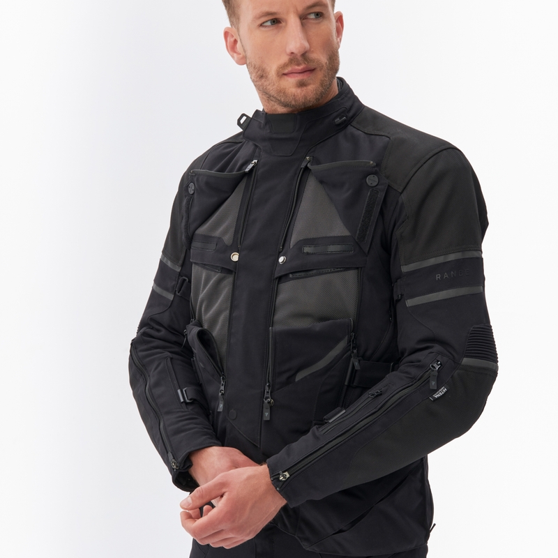 Chaqueta de moto negra Rebelhorn Range