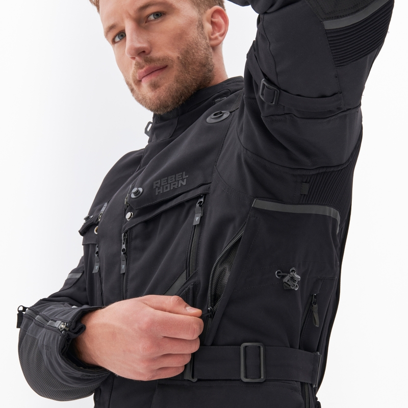 Chaqueta de moto negra Rebelhorn Range