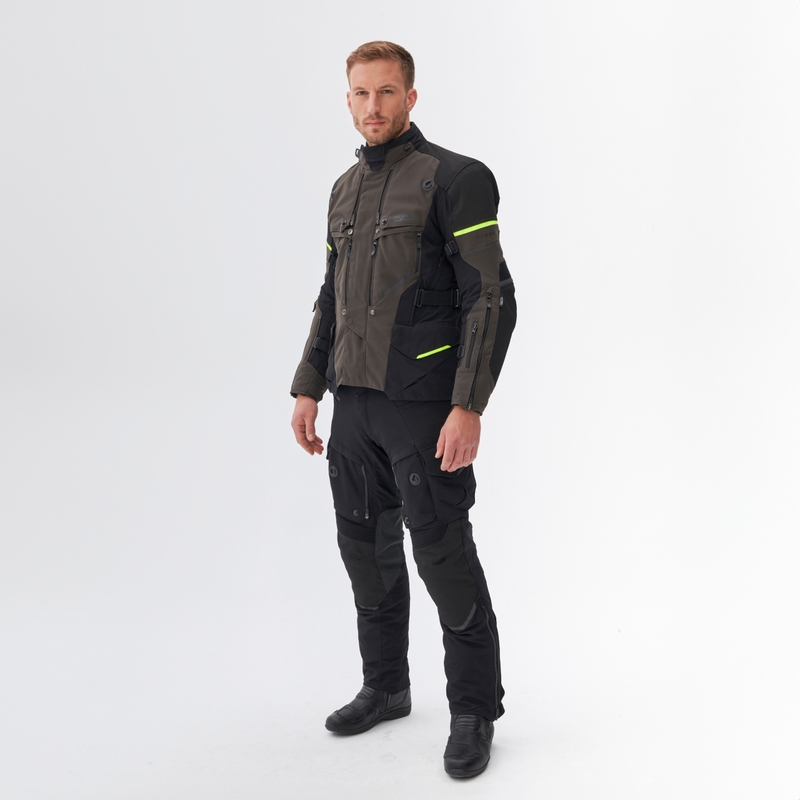 Chaqueta de moto Rebelhorn Range antracita-negro-amarillo fluo