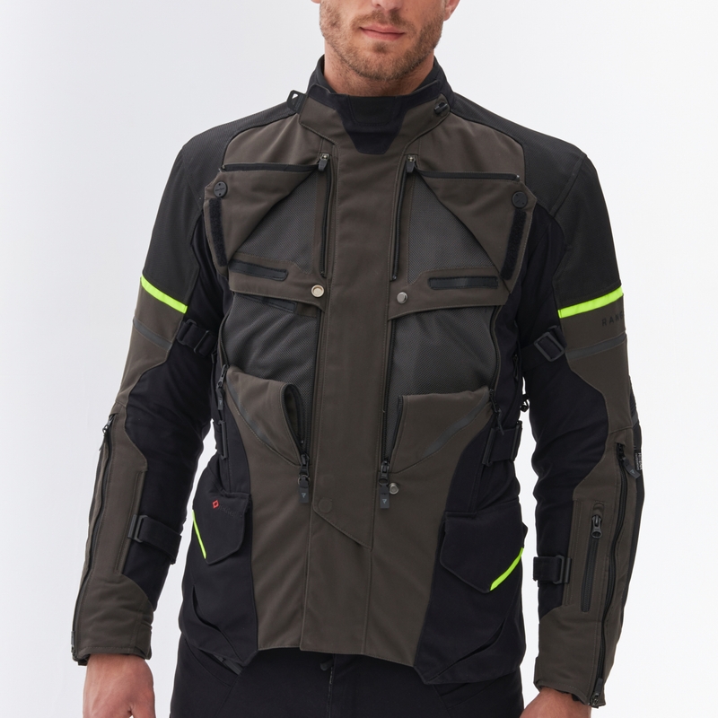 Chaqueta de moto Rebelhorn Range antracita-negro-amarillo fluo