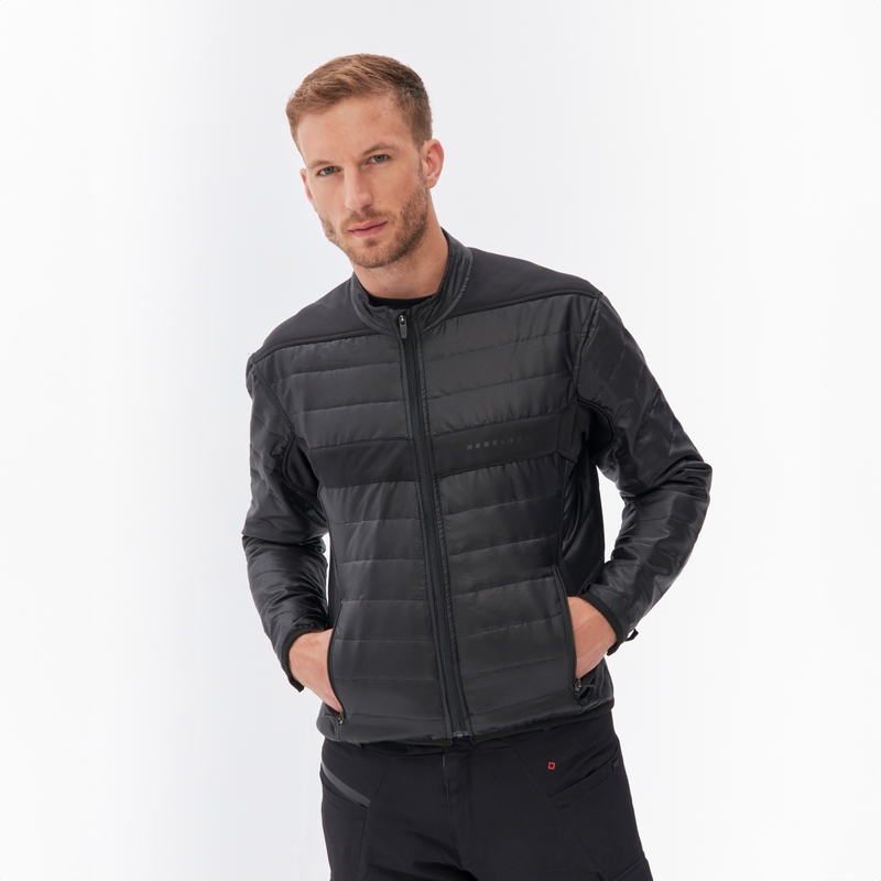 Chaqueta de moto Rebelhorn Range antracita-negro-amarillo fluo