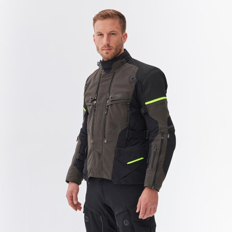 Chaqueta de moto Rebelhorn Range antracita-negro-amarillo fluo
