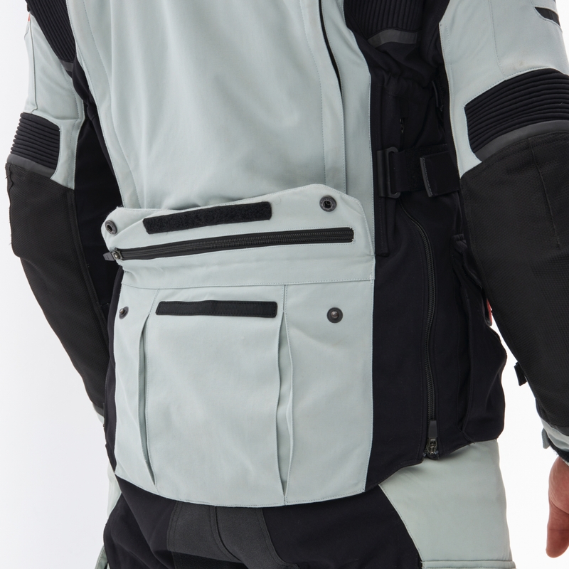 Chaqueta de moto Rebelhorn Range gris-negro-rojo